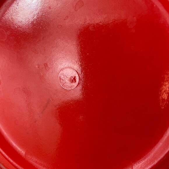 McKee Beaded Edge Milk Glass Red/Orange Large Mixing Bowl 11.25" - Picture 9 of 12